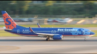 Sun Country Airlines Boeing 737800 N814SY takeoff from MSP [upl. by Uzzi270]