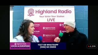 Carndonagh Election Count Kim Highland Radio Interview [upl. by Ogait629]