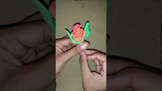 🥰Clay se🌹 rose banane ka idea Ready 😍beautiful small flower pot 🪴 [upl. by Norehc]