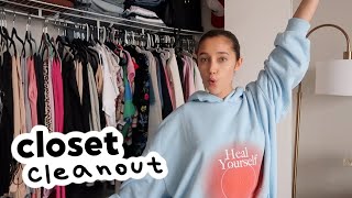 CLOSET CLEANOUT  ORGANIZATION 2022 decluttering and selling my clothes [upl. by Otina409]