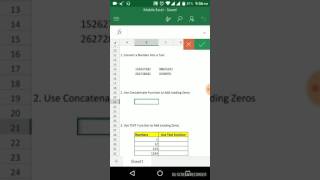 How to Add Zero before Number in mobile Excel [upl. by Nussbaum]