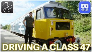 Driving a Class 47 Locomotive on EppingOngar Railway  in VR180 [upl. by Ereynihc]