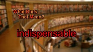 What does indispensable mean [upl. by Anastassia]