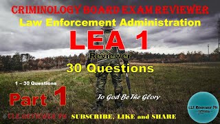 LEA 1  Part 1  Criminology Board Exam Reviewer  CLE Reviewer PH [upl. by Llemrej]