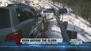 Heavy traffic on Mount Lemmon before snow melts [upl. by Hewart]