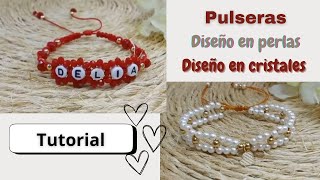 DIY Pulseras Diseño en Perlas y Cristales Fast Mode [upl. by Hebel]