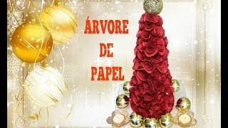 COMO FAZER ÁRVORE DE NATAL DE ROSAS DE PAPELDIYPAPER TREE [upl. by Nahsaj]