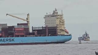 MAERSK LINE BIG SHIP AT CHITTAGONG SEA PORT BNAGLADESH ship bangladesh containerships nature [upl. by Meridith166]