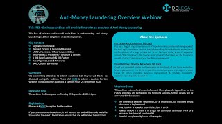 AntiMoney Laundering Overview Webinar [upl. by Kattie]