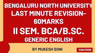 BNU II BCABSC EXAM REVISION GENERIC ENGLISH [upl. by Shaina]