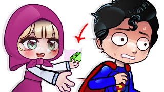 masha vs superman🤪 [upl. by Labannah]