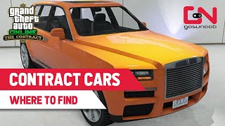 GTA Online The CONTRACT CARS  Where to Find [upl. by Pachton20]