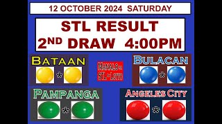 STL 2ND Draw 4PM Result STL Bataan Bulacan Pampanga Angeles 12 October 2024 SATURDAY [upl. by Alessandro868]