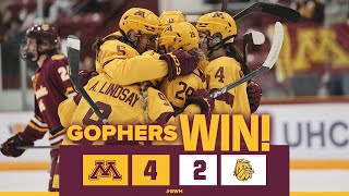 Highlights 4 Minnesota Womens Hockey Sweeps 8 Minnesota Duluth to Close Regular Season [upl. by Nosemyaj]