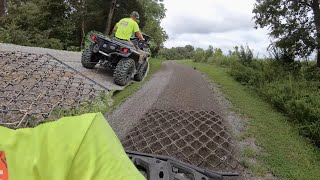 Grading gravel driveway Full project video S3 Delta drag harrow amp Can Am Outlander XT850 ATV [upl. by Normak66]