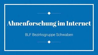 Ahnenforschung im Internet [upl. by Niamreg591]