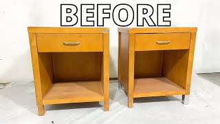 Spray Painting Furniture  RustOleum Chalked Aged Gray Spray Paint Makeover [upl. by Claiborn]