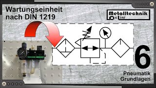 Pneumatik Grundlagen – Funktion und Darstellung der Wartungseinheit nach DIN 1219 [upl. by Nomor]