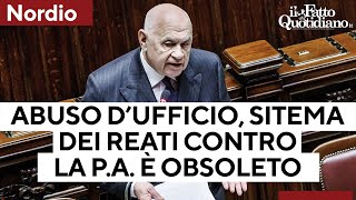 Abuso dufficio Nordio quotLintero sistema dei reati contro la pubblica amministrazione è obsoletoquot [upl. by Aneekahs]