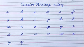 How to write English Cursive writing a to z  Small letters abcd  Cursive handwriting practice abc [upl. by Dranyl]