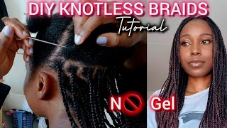 HOW TO DO KNOTLESS BOX BRAIDS ON YOURSELF  Detailed and Beginner Friendly  Ombre Braids [upl. by Wren399]