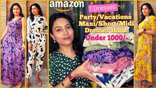 Amazon Dresses Haul Under 1000  MaxiMidiShort DressampCoOrd Set  Floral Flared Dresses For Summer [upl. by Avirt]