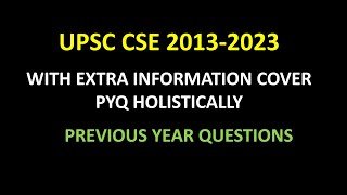 UPSC CSE PYQ 2013  2023 SERIES  OFFICIAL PAPER AND KEY  CLEAR PRELIMS WITH EASE  PART2 [upl. by Asiuqram502]