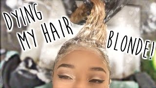 Dying My Hair BLONDE ♡ How To Dye Curly Hair Blonde amp Maintain It [upl. by Kellie]