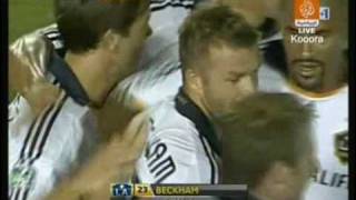 LA Galaxy Vs Barcelona David Beckham Amazing Freekick Goal [upl. by Nolat]