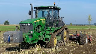 Stoppelland bewerken met John Deere 8345 RT Loonb Entjes BV Slochteren [upl. by Adnahsor]