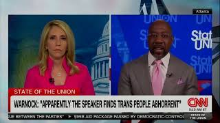 Raphael Warnock Calls Out Speaker Mike Johnson For Using Christianity To Attack Biden [upl. by Funk]