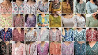 Simple Or Stylish Printed Kurti Neck Design Ideas 2023 [upl. by Nivlac]