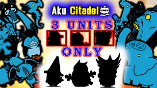 3 Units VS Aku Citadel No Gacha  Battle Cats [upl. by Coheman]