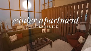 BLOXBURG Winter Apartment Speedbuild 🤍  Roblox Bloxburg [upl. by Rollecnahc]