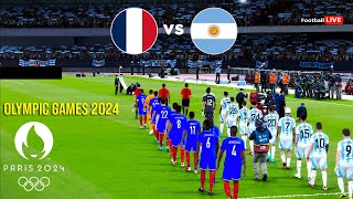 FRANCE vs ARGENTINA  Olympic Games PARIS 2024 Quarter Final  Full Match  Realistic PES Gameplay [upl. by Nileuqaj]