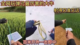 全网玩弹弓最厉害的大牛！射得又准又远！百米开外一击即中！ [upl. by Eneluj49]