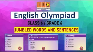 ENGLISH OLYMPIAD CLASS 6  JUMBLED WORDS AND SENTENCES  GRADE 6 [upl. by Aneetsyrk927]