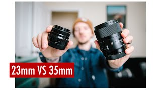 FUJI 23mm f2 vs SIGMA 35mm f14 [upl. by Hnib]