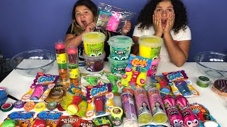 MIXING ALL OUR STORE BOUGHT SLIMES 6  NEW FLUFFY SLIMES  GIANT SLIME SMOOTHIE [upl. by Amled]