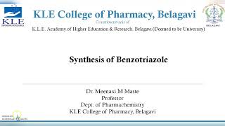 Benzotriazole Synthesis Dr Meenaxi Maste [upl. by Aihtela]