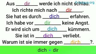 Präposition  Verb und Präposition dich oder dir mich oder mir Deutsch lernen aus bei mit nach [upl. by Akinehs]