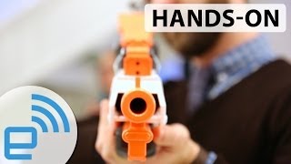 NStrike Elite NERF Cam ECS12 Blaster handson  Engadget [upl. by Lodmilla]