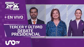 Tercer Debate Presidencial 2024 México Claudia Sheinbaum Xóchitl Gálvez y Álvarez Máynez [upl. by Kenlee934]