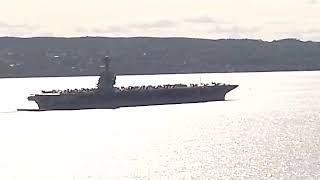 USS Gerald R Ford CVN78 Amerykański lotniskowiec dociera do Oslo [upl. by Britta]