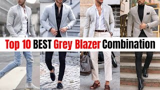 Top 10 BEST Grey Blazer Combination For Men  Grey Blazer Outfit Ideas For Men  Mens Fashion 2024 [upl. by Tawney30]