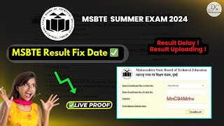 🛑 MSBTE Summer 2024 Result Date Confirmed ✅  MSBTE Exam Result 2024 [upl. by Gnos]