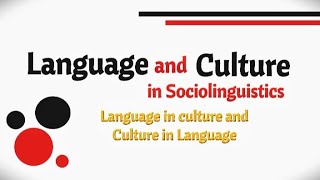 Language and Culture in Sociolinguistics detail in urdu hindi [upl. by Lokin]