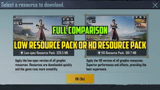 Difference between LowSpec Resource Pack or HD Resource Pack  Comparison  BGMI  Hidden One [upl. by Irual]