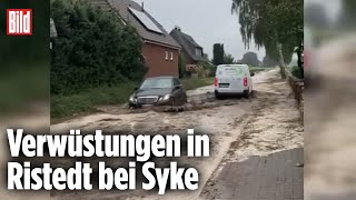 NIEDERSACHSEN Schwere Unwetter sorgen für Schlammlawine [upl. by Nadeen631]