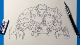 How to Draw HULKBUSTER From “Avengers Infinity War” [upl. by Larok]